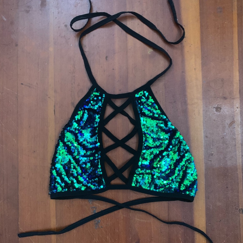 iHeartRaves Sequined Halter (tags: iHeartRaves)